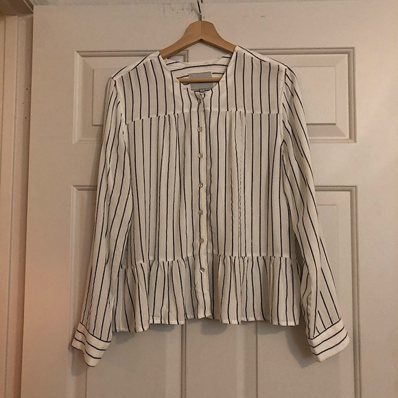 Rails button down striped peplum blouse size L - Picture 2 of 11